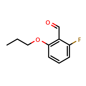 Chemical structure of 2-fluoro-6-propoxybenzaldehyde , CAS 1692207-96-7, AChemBlock AD296366