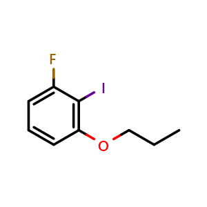 Chemical structure of 1-fluoro-2-iodo-3-propoxybenzene , CAS 1872784-88-7, AChemBlock AD296367