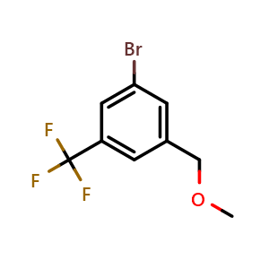 Chemical structure of 1-bromo-3-(methoxymethyl)-5-(trifluoromethyl)benzene , CAS 2805155-85-3, AChemBlock AD296382