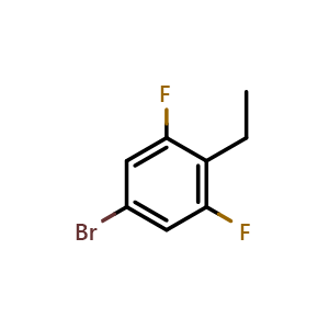 Chemical structure of 5-bromo-2-ethyl-1,3-difluorobenzene , CAS 2711370-28-2, AChemBlock AD296392
