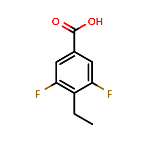 Chemical structure of 4-ethyl-3,5-difluorobenzoic acid , CAS 1142925-04-9, AChemBlock AD296393