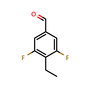 Chemical structure of 4-ethyl-3,5-difluorobenzaldehyde , CAS 1443684-35-2, AChemBlock AD296394