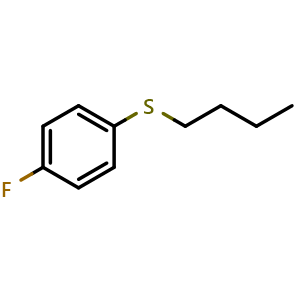 Chemical structure of butyl(4-fluorophenyl)sulfane , CAS 1649-99-6, AChemBlock AD296395
