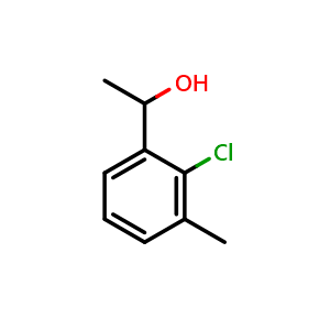 Chemical structure of 1-(2-chloro-3-methylphenyl)ethanol , CAS 1593008-46-8, AChemBlock AD296413