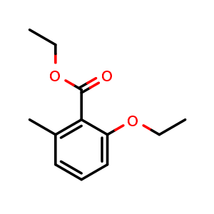 Chemical structure of ethyl 2-ethoxy-6-methylbenzoate , CAS 134753-19-8, AChemBlock AD296414
