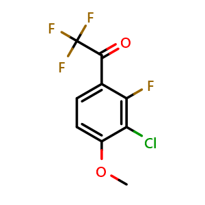 Chemical structure of 1-(3-chloro-2-fluoro-4-methoxyphenyl)-2,2,2-trifluoroethanone , CAS 2921693-26-5, AChemBlock AD296419