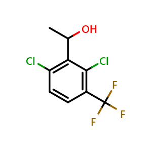 Chemical structure of 1-(2,6-dichloro-3-(trifluoromethyl)phenyl)ethanol , CAS 2918874-68-5, AChemBlock AD296421