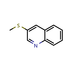 Chemical structure of 3-(methylthio)quinoline , CAS 51934-46-4, AChemBlock AD296425