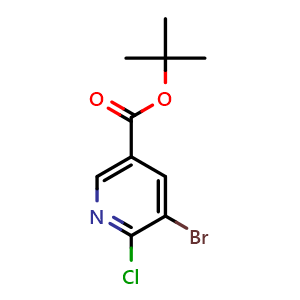 Chemical structure of tert-butyl 5-bromo-6-chloronicotinate , CAS 1375541-32-4, AChemBlock AD296428