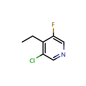 Chemical structure of 3-chloro-4-ethyl-5-fluoropyridine , CAS 2918894-73-0, AChemBlock AD296430