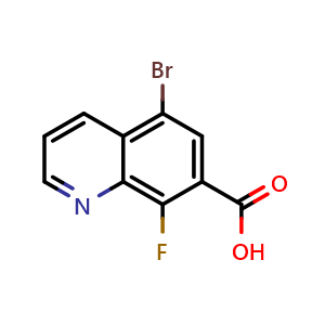 Chemical structure of 5-bromo-8-fluoroquinoline-7-carboxylic acid , CAS 2918947-35-8, AChemBlock AD296437