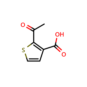 Chemical structure of 2-acetylthiophene-3-carboxylic acid , CAS 30006-04-3, AChemBlock AD296440