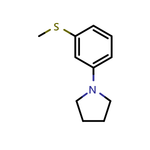 Chemical structure of 1-(3-(methylthio)phenyl)pyrrolidine , CAS 2060540-85-2, AChemBlock AD296443