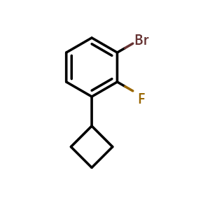 Chemical structure of 1-bromo-3-cyclobutyl-2-fluorobenzene , CAS 3002544-31-9, AChemBlock AD296445