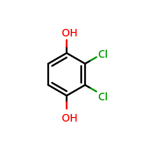 Chemical structure of 2,3-dichlorobenzene-1,4-diol , CAS 608-44-6, AChemBlock AD296448