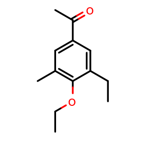 Chemical structure of 1-(4-ethoxy-3-ethyl-5-methylphenyl)ethanone , CAS 2706394-58-1, AChemBlock AD296454