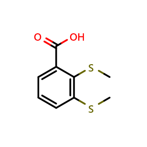 Chemical structure of 2,3-bis(methylthio)benzoic acid , CAS 65517-21-7, AChemBlock AD296459