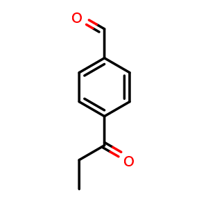 Chemical structure of 4-propionylbenzaldehyde , CAS 208453-24-1, AChemBlock AD296478
