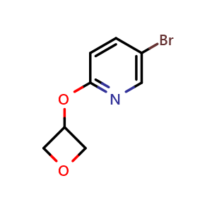 Chemical structure of 5-Bromo-2-(oxetan-3-yloxy)pyridine , CAS 1600912-06-8, AChemBlock AD296479