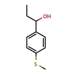 Chemical structure of 1-(4-(methylthio)phenyl)propan-1-ol , CAS 89434-30-0, AChemBlock AD296480