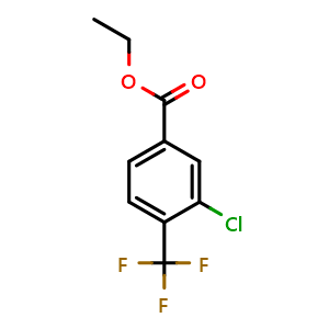 Chemical structure of ethyl 3-chloro-4-(trifluoromethyl)benzoate , CAS 1214362-90-9, AChemBlock AD296484