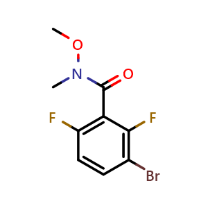 Chemical structure of 3-bromo-2,6-difluoro-N-methoxy-N-methylbenzamide , CAS 2918954-28-4, AChemBlock AD296487