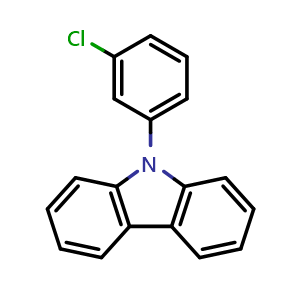 Chemical structure of 9-(3-chlorophenyl)-9H-carbazole , CAS 19222-81-2, AChemBlock AD296489