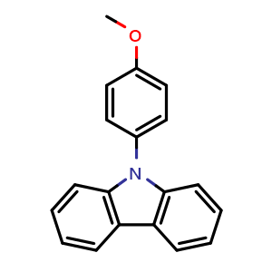 Chemical structure of 9-(4-methoxyphenyl)-9H-carbazole , CAS 19264-74-5, AChemBlock AD296492