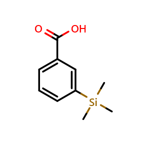 Chemical structure of 3-(trimethylsilyl)benzoic acid , CAS 15290-28-5, AChemBlock AD296501