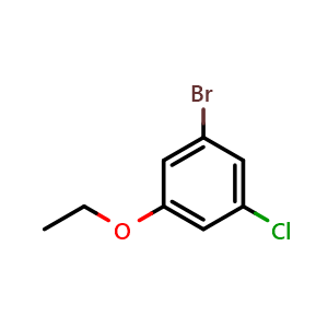 Chemical structure of 1-bromo-3-chloro-5-ethoxybenzene , CAS 1881329-54-9, AChemBlock AD296505