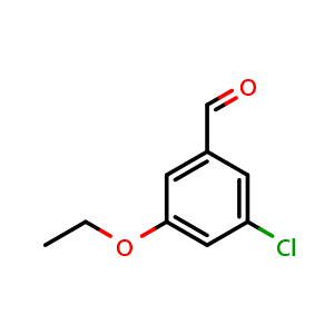 Chemical structure of 3-chloro-5-ethoxybenzaldehyde , CAS 2748578-88-1, AChemBlock AD296507