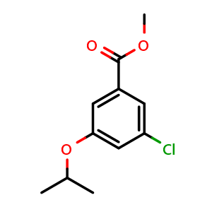 Chemical structure of methyl 3-chloro-5-isopropoxybenzoate , CAS 2918948-94-2, AChemBlock AD296510