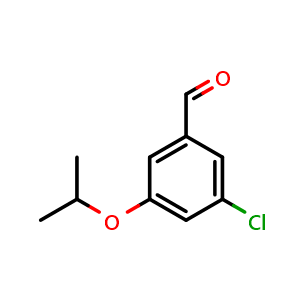 Chemical structure of 3-chloro-5-isopropoxybenzaldehyde , CAS 1289091-53-7, AChemBlock AD296511