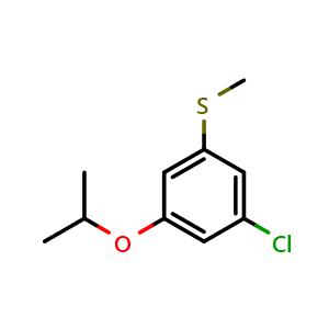 Chemical structure of (3-chloro-5-isopropoxyphenyl)(methyl)sulfane , CAS 2918968-06-4, AChemBlock AD296513
