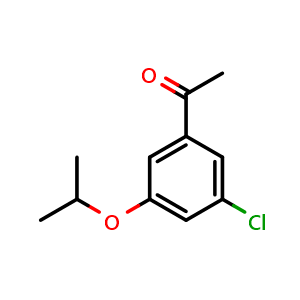 Chemical structure of 1-(3-chloro-5-isopropoxyphenyl)ethanone , CAS 2918961-11-0, AChemBlock AD296514