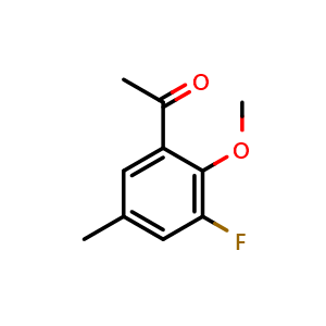 Chemical structure of 1-(3-fluoro-2-methoxy-5-methylphenyl)ethanone , CAS 1545237-37-3, AChemBlock AD296517