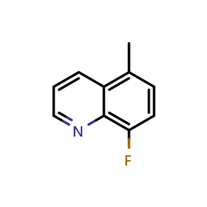 Chemical structure of 8-fluoro-5-methylquinoline , CAS 1241746-03-1, AChemBlock AD296523