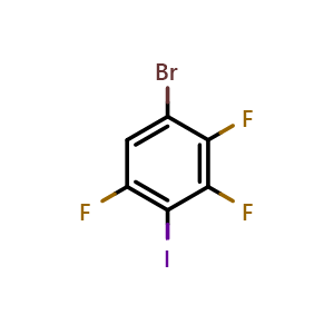 Chemical structure of 1-bromo-2,3,5-trifluoro-4-iodobenzene , CAS 2514941-97-8, AChemBlock AD296525