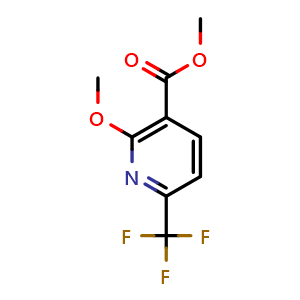 Chemical structure of methyl 2-methoxy-6-(trifluoromethyl)nicotinate , CAS 917396-36-2, AChemBlock AD296528