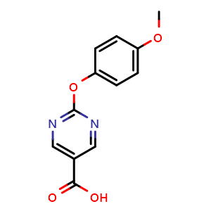 Chemical structure of 2-(4-methoxyphenoxy)pyrimidine-5-carboxylic acid , CAS 1920456-91-2, AChemBlock AD296537