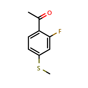 Chemical structure of 1-(2-fluoro-4-(methylthio)phenyl)ethanone , CAS 2968-08-3, AChemBlock AD296544
