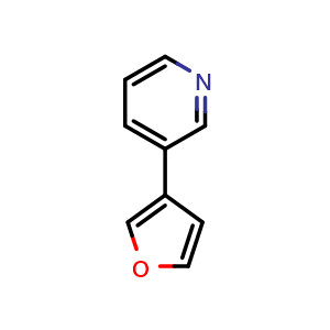 Chemical structure of 3-(furan-3-yl)pyridine , CAS 55484-06-5, AChemBlock AD296556