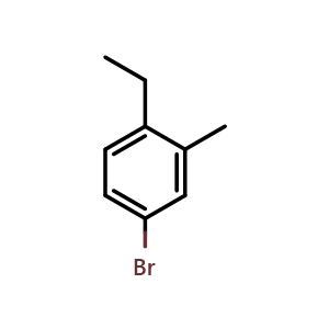 Chemical structure of 4-bromo-1-ethyl-2-methylbenzene , CAS 1369920-02-4, AChemBlock AD296573