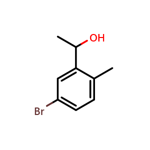 Chemical structure of 1-(5-bromo-2-methylphenyl)ethanol , CAS 1518581-13-9, AChemBlock AD296574