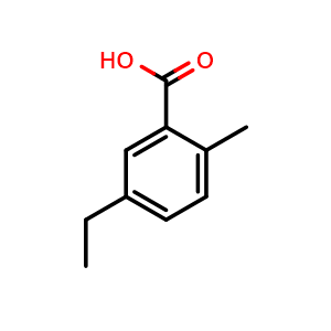 Chemical structure of 5-Ethyl-2-methylbenzoic acid , CAS 412034-99-2, AChemBlock AD296580