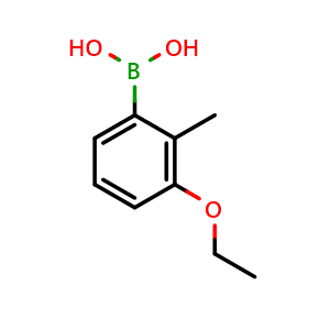Chemical structure of (3-ethoxy-2-methylphenyl)boronic acid , CAS 1383575-29-8, AChemBlock AD296586