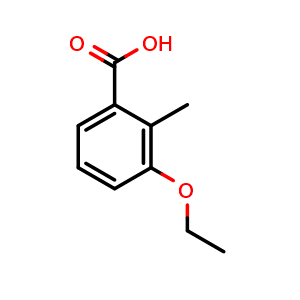 Chemical structure of 3-ethoxy-2-methylbenzoic acid , CAS 103323-96-2, AChemBlock AD296587