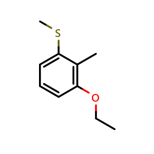 Chemical structure of (3-ethoxy-2-methylphenyl)(methyl)sulfane , CAS 2918960-43-5, AChemBlock AD296588