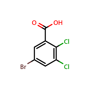 Chemical structure of 5-bromo-2,3-dichlorobenzoic acid , CAS 501009-14-9, AChemBlock AD296600