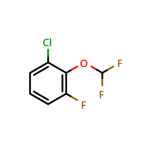 Chemical structure of 1-chloro-2-(difluoromethoxy)-3-fluorobenzene , CAS 1136961-91-5, AChemBlock AD296607